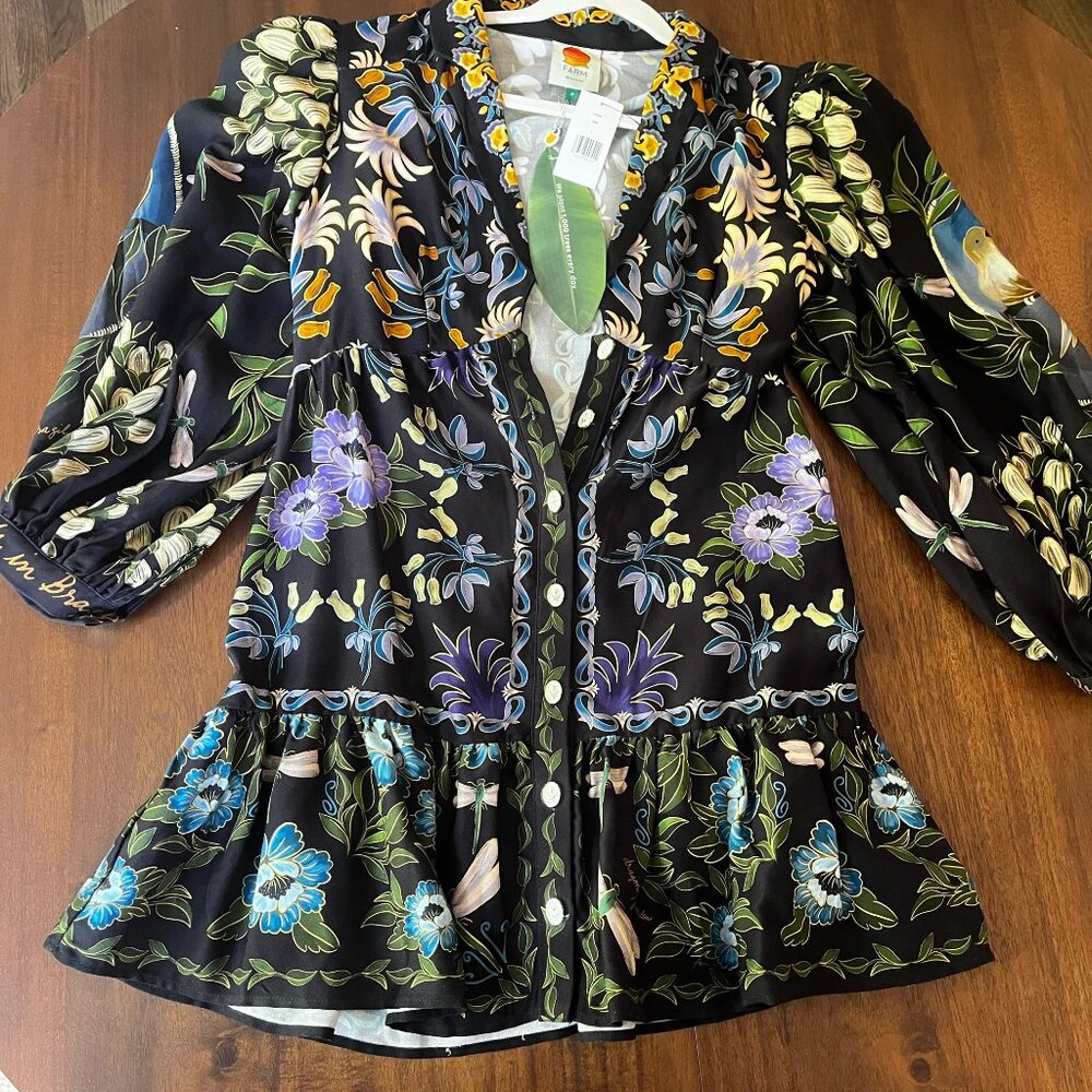 Farm Rio Winter Garden Mini Dress